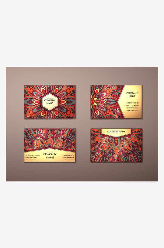 矢量高档艺术名片模版-众图网