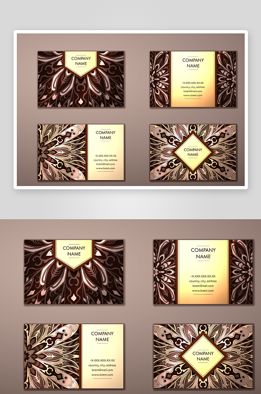 矢量高档艺术名片模版-众图网