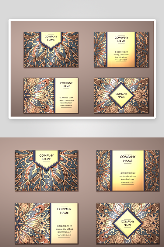 矢量高档艺术名片模版-众图网