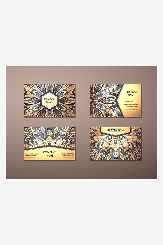 矢量高档艺术名片模版-众图网