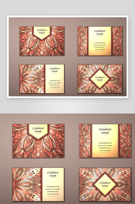 矢量高档艺术名片模版-众图网