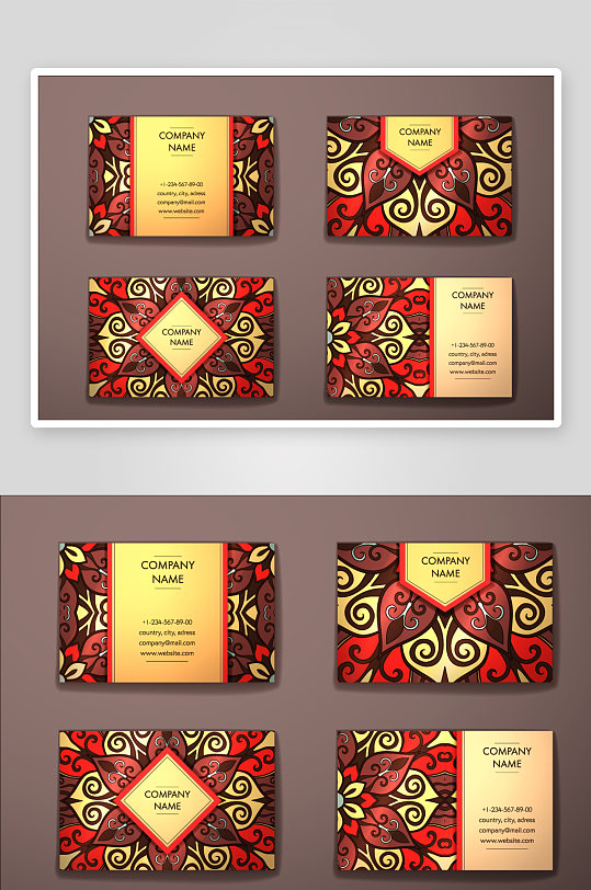 矢量高档艺术名片模版-众图网