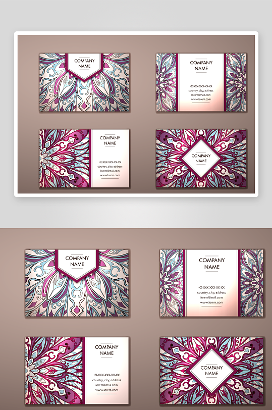 矢量高档艺术名片模版-众图网