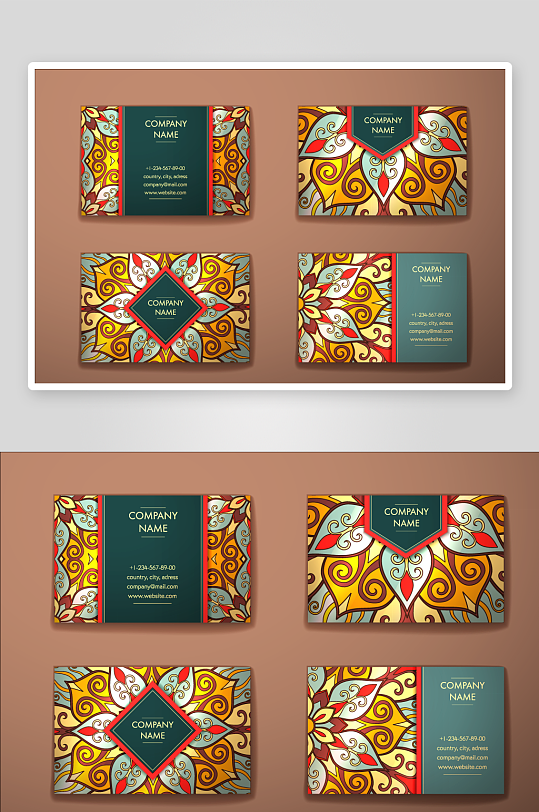 矢量高档艺术名片模版-众图网