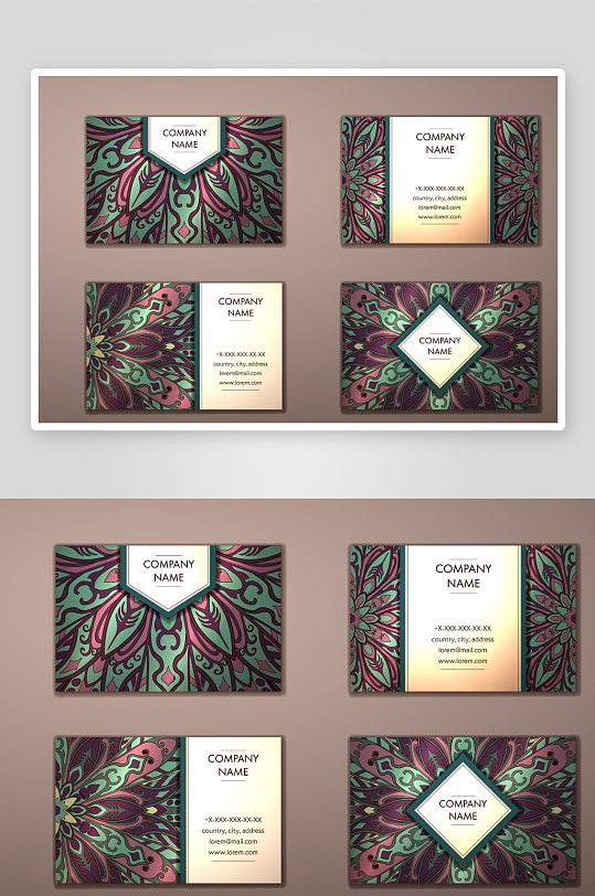 矢量高档艺术名片设计模版-众图网