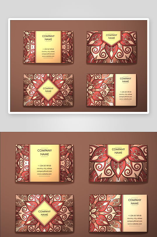 矢量高档艺术名片设计模版-众图网