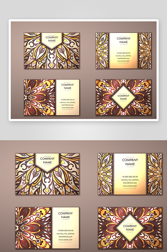 矢量高档艺术名片设计模版-众图网