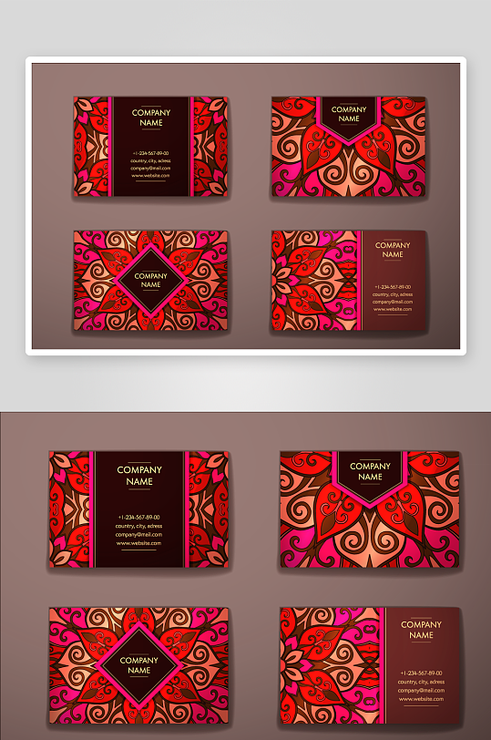 矢量高档艺术名片设计模版-众图网