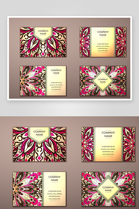 矢量高档艺术名片设计模版-众图网