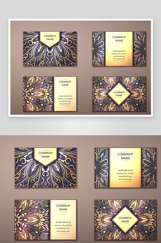 矢量高档艺术名片设计模版-众图网