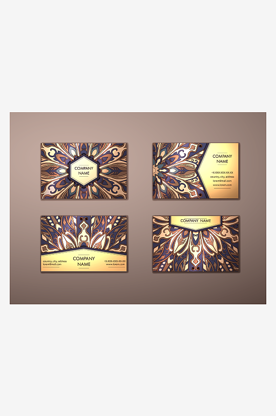 矢量高档艺术名片设计模版-众图网