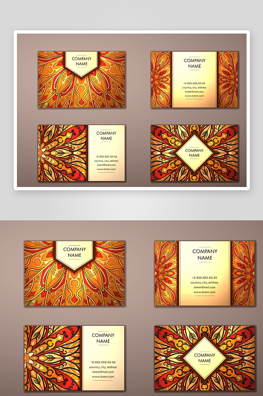 矢量高档艺术名片设计模版-众图网