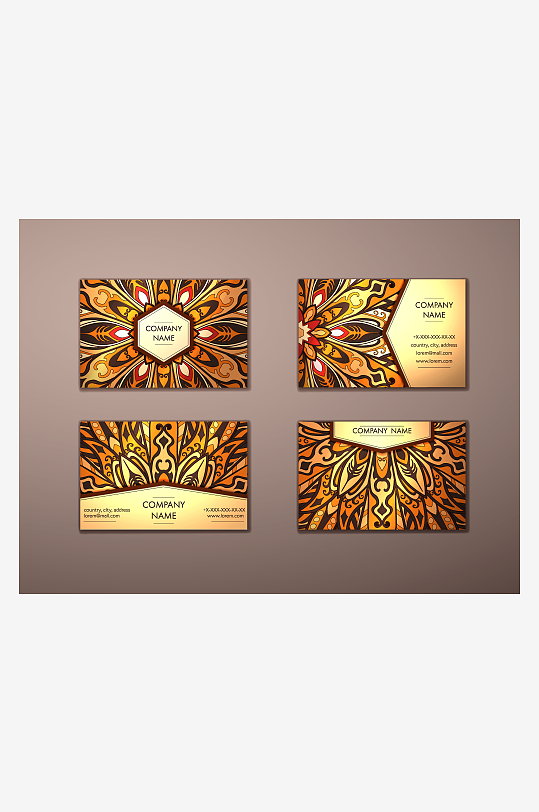 矢量高档艺术名片设计模版-众图网