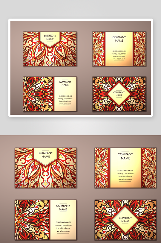 矢量高档艺术名片设计模版-众图网