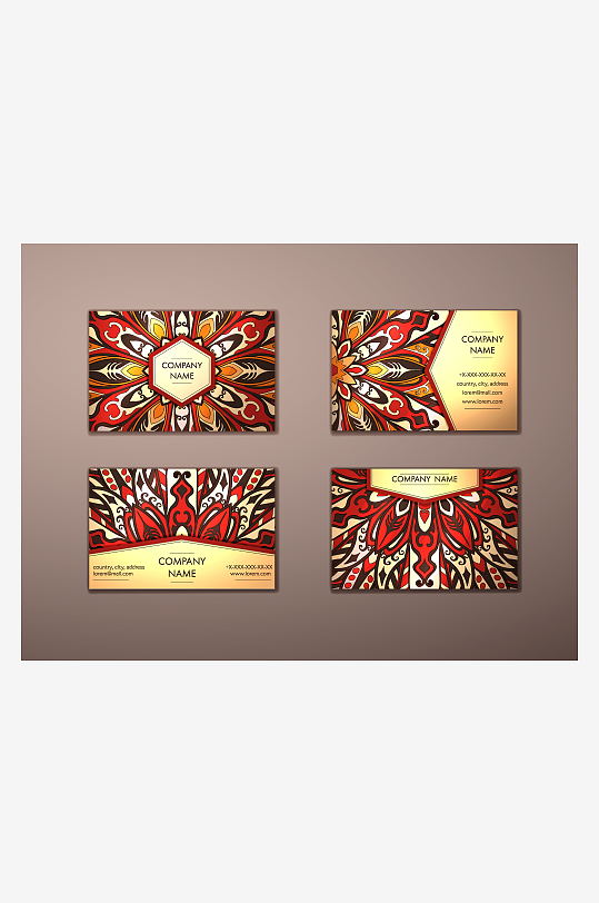 矢量高档艺术名片设计模版-众图网