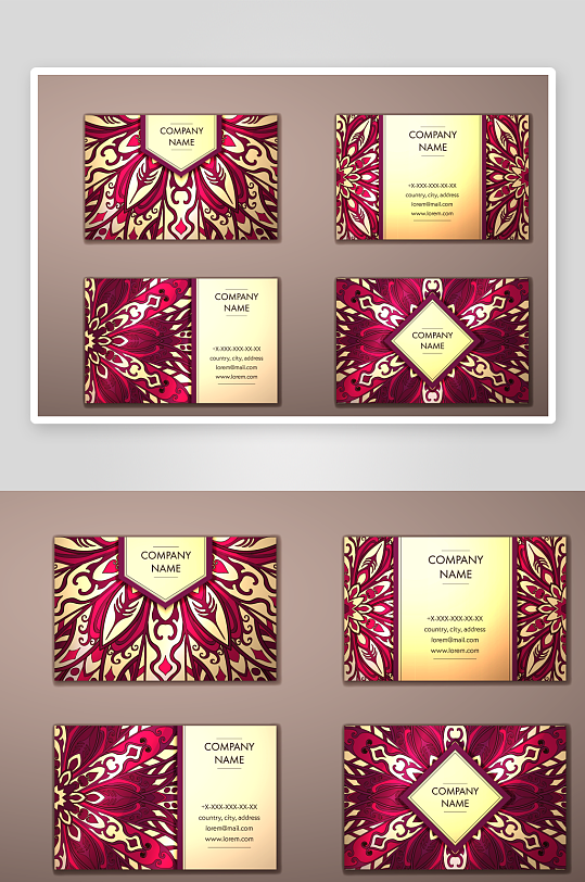 矢量高档艺术名片设计模版-众图网