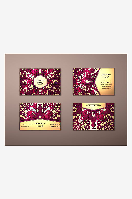 矢量高档艺术名片设计模版-众图网