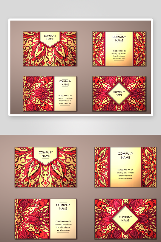 矢量高档艺术名片设计模版-众图网