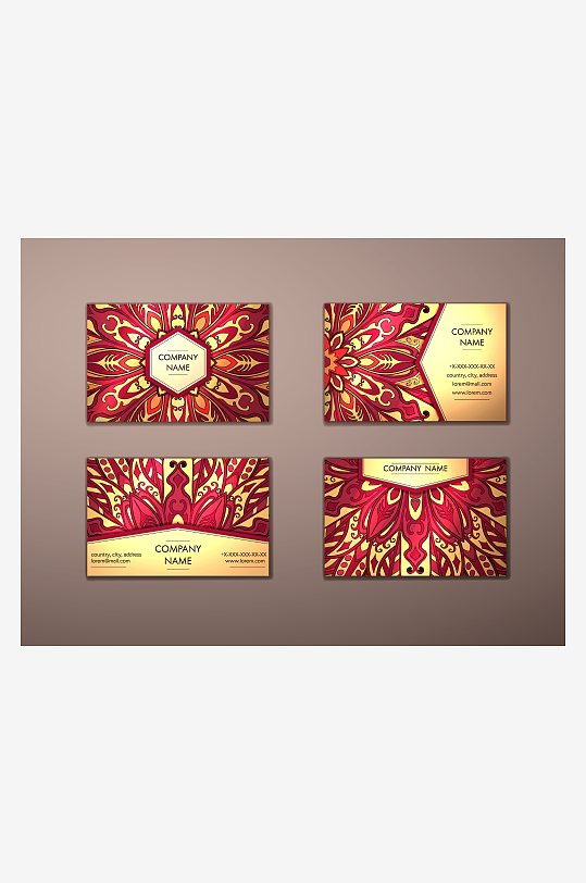 矢量高档艺术名片设计模版-众图网