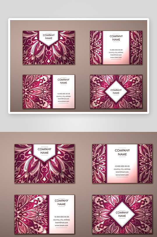 矢量高档艺术名片设计模版-众图网