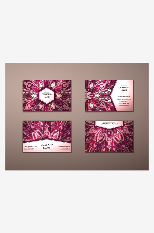 矢量高档艺术名片设计模版-众图网