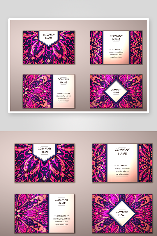 矢量高档艺术名片设计模版-众图网