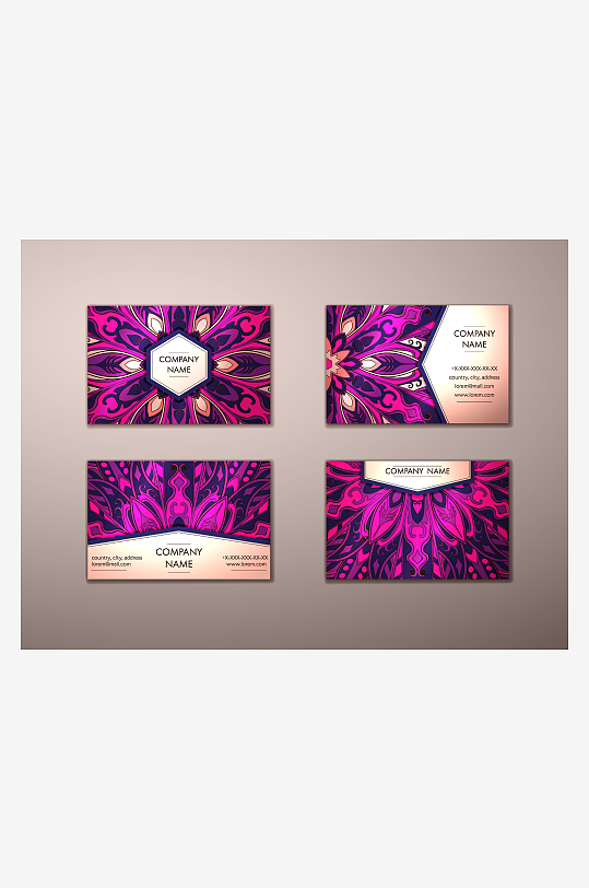 矢量高档艺术名片设计模版-众图网