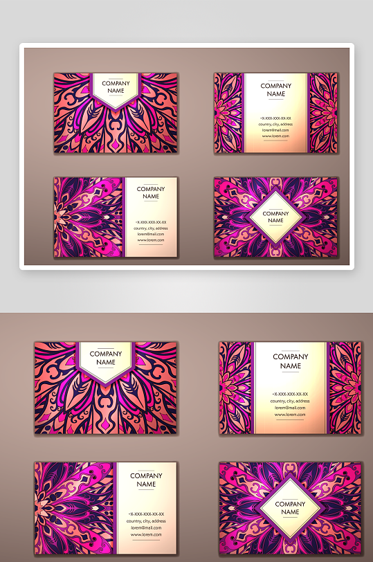 矢量高档艺术名片模版-众图网