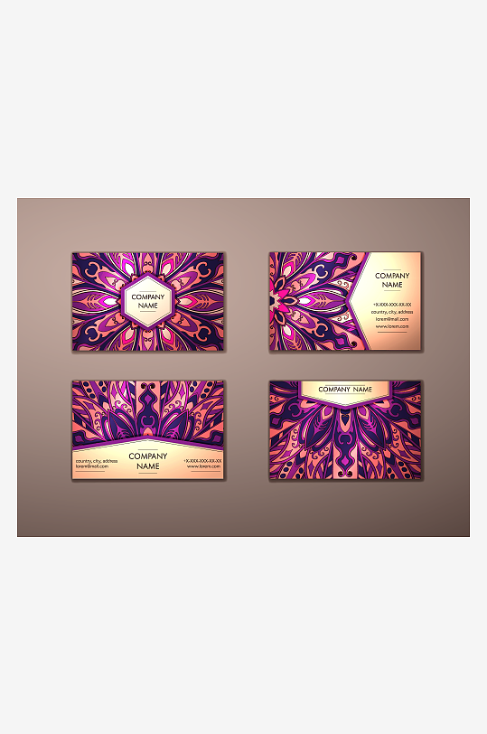 矢量高档艺术名片模版-众图网