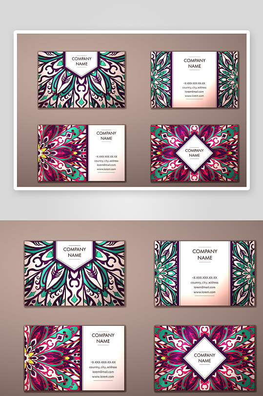 矢量高档艺术名片模版-众图网