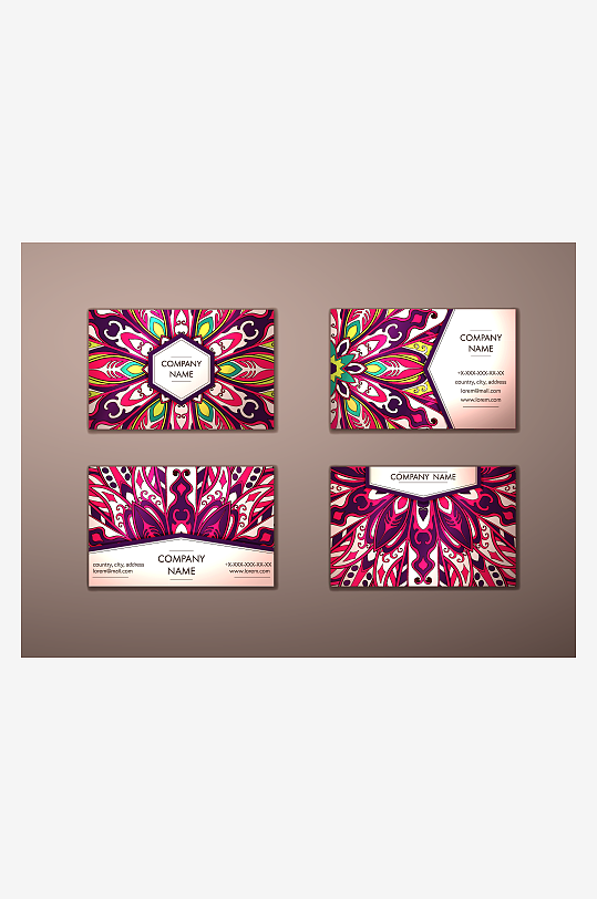 矢量高档艺术名片模版-众图网