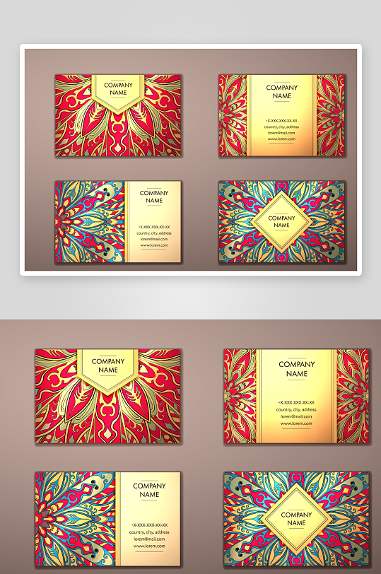 矢量高档艺术名片模版-众图网