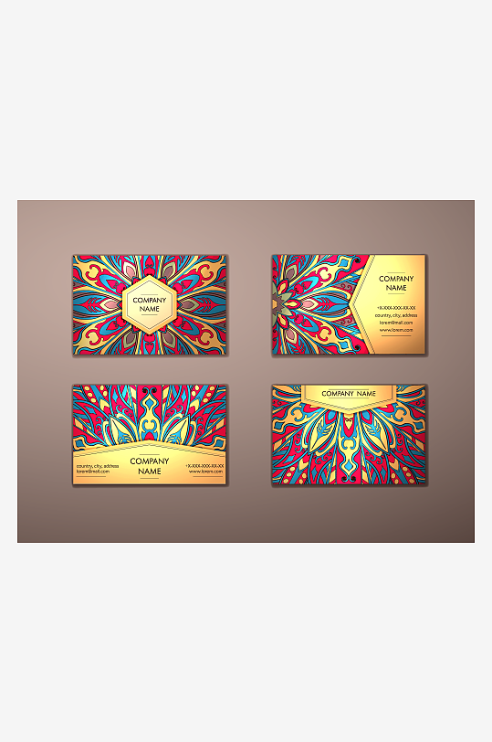 矢量高档艺术名片模版-众图网