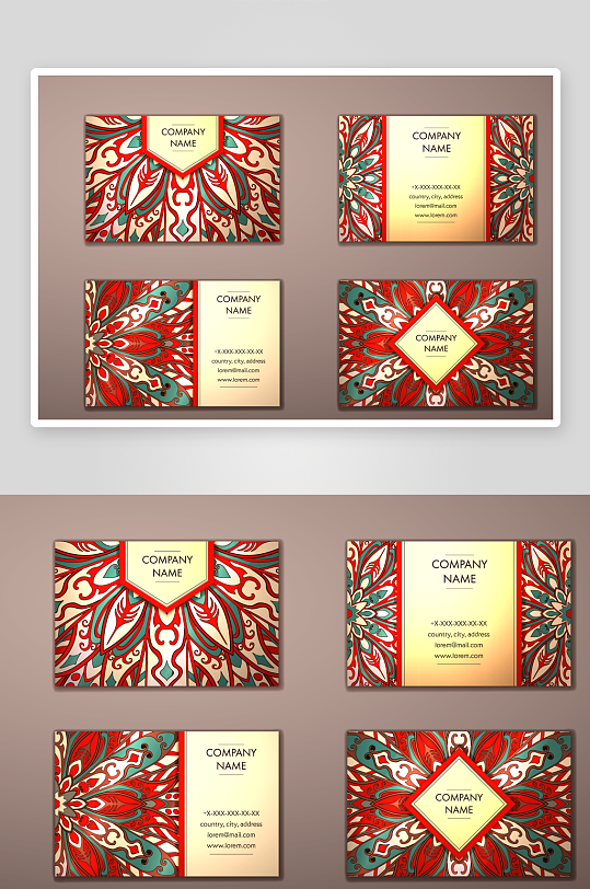 矢量高档艺术名片模版-众图网