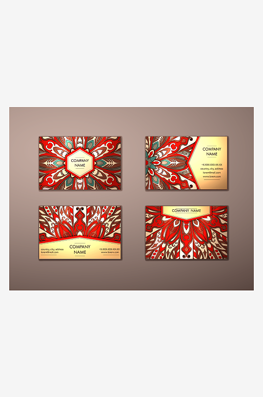 矢量高档艺术名片模版-众图网