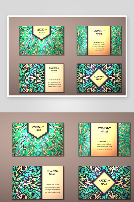 矢量高档艺术名片模版-众图网