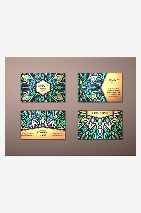 矢量高档艺术名片模版-众图网