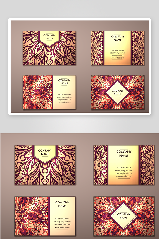 矢量高档艺术名片模版-众图网