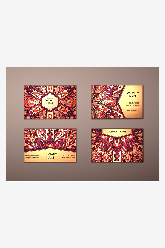 矢量高档艺术名片模版-众图网