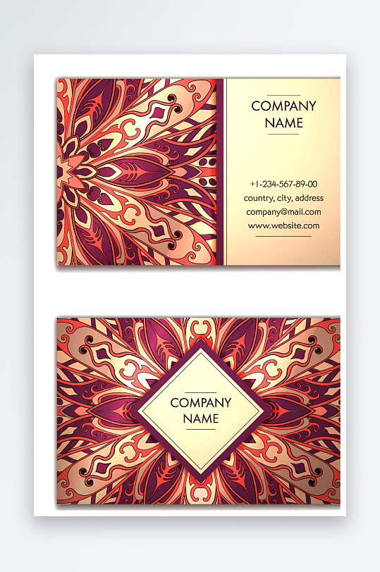 矢量高档艺术名片模版-众图网