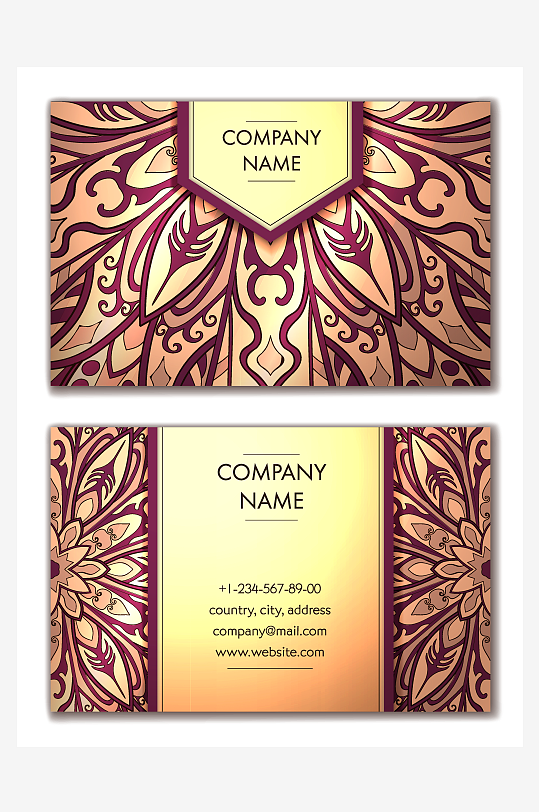 矢量高档艺术名片模版-众图网