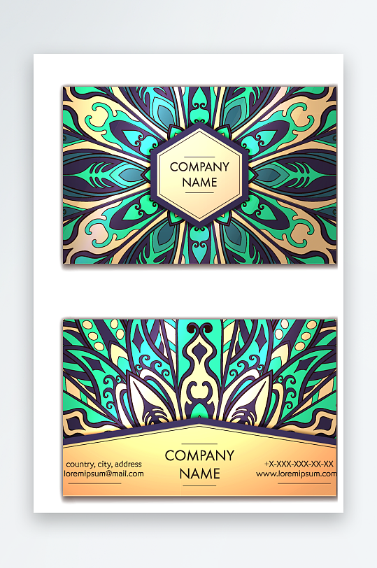 矢量高档艺术名片模版-众图网