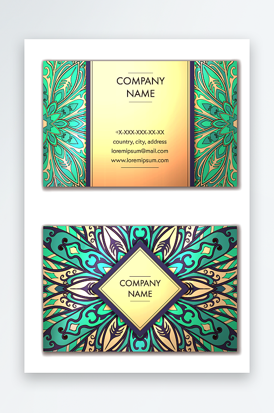 矢量高档艺术名片模版-众图网