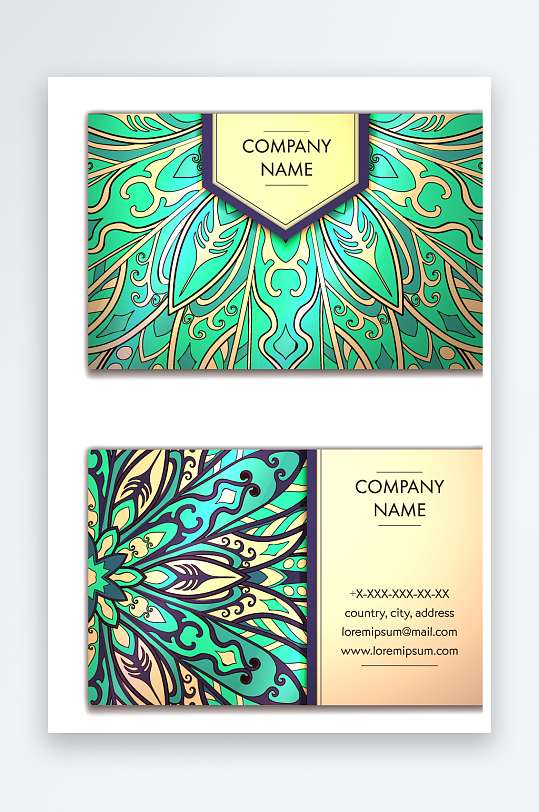 矢量高档艺术名片设计模版-众图网