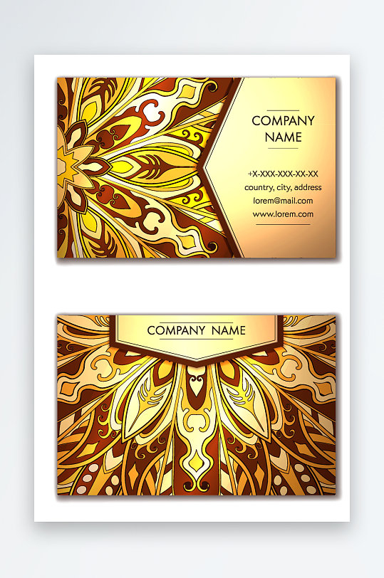 矢量高档艺术名片设计模版-众图网