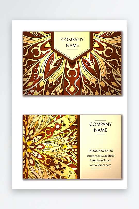 矢量高档艺术名片设计模版-众图网