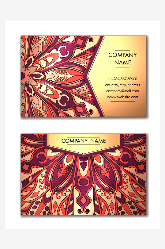 矢量高档艺术名片设计模版-众图网