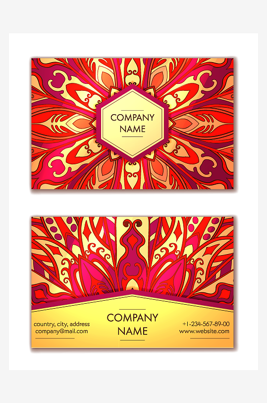 矢量高档艺术名片设计模版-众图网