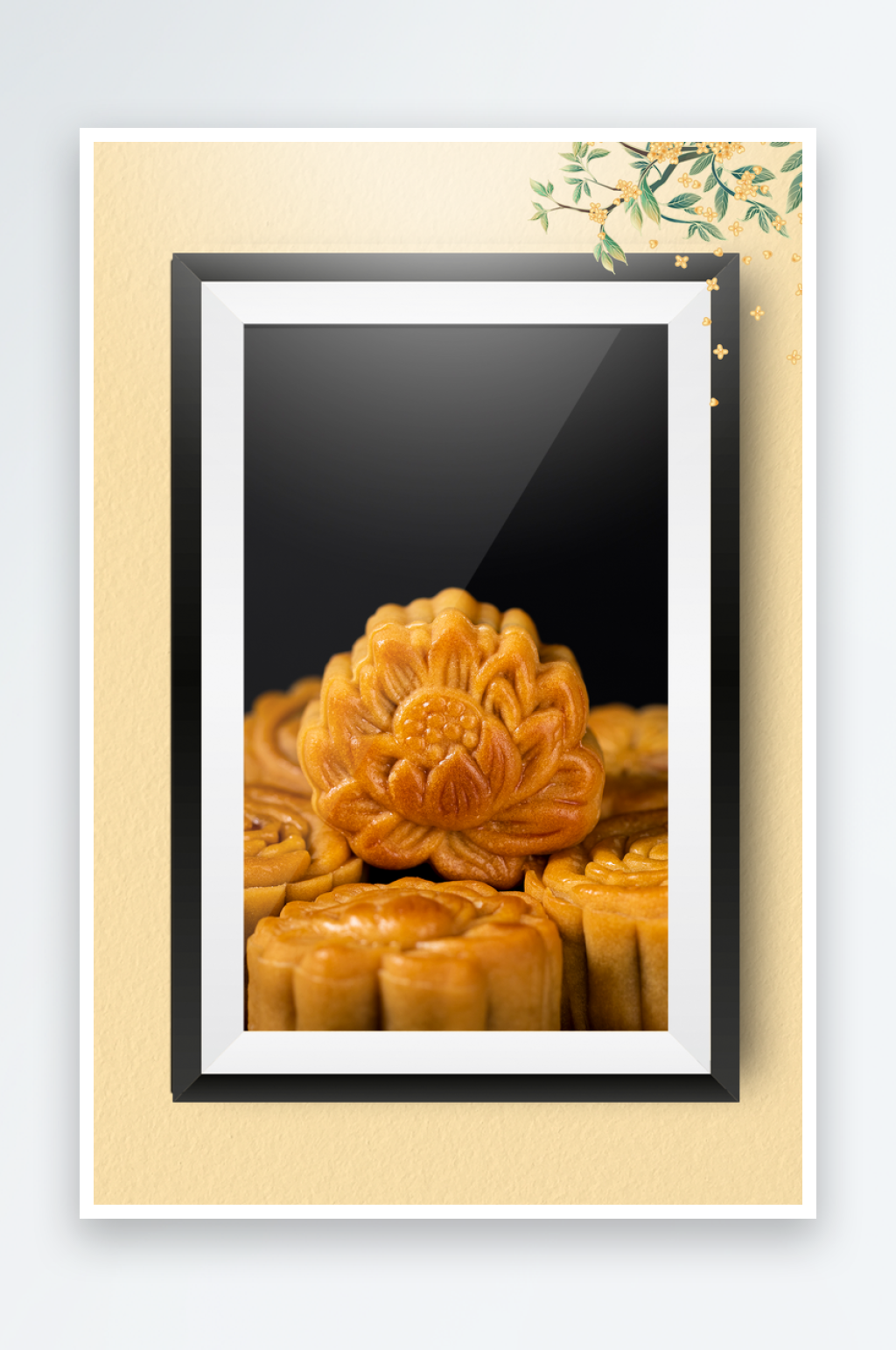 节日中秋节月饼装饰画素材