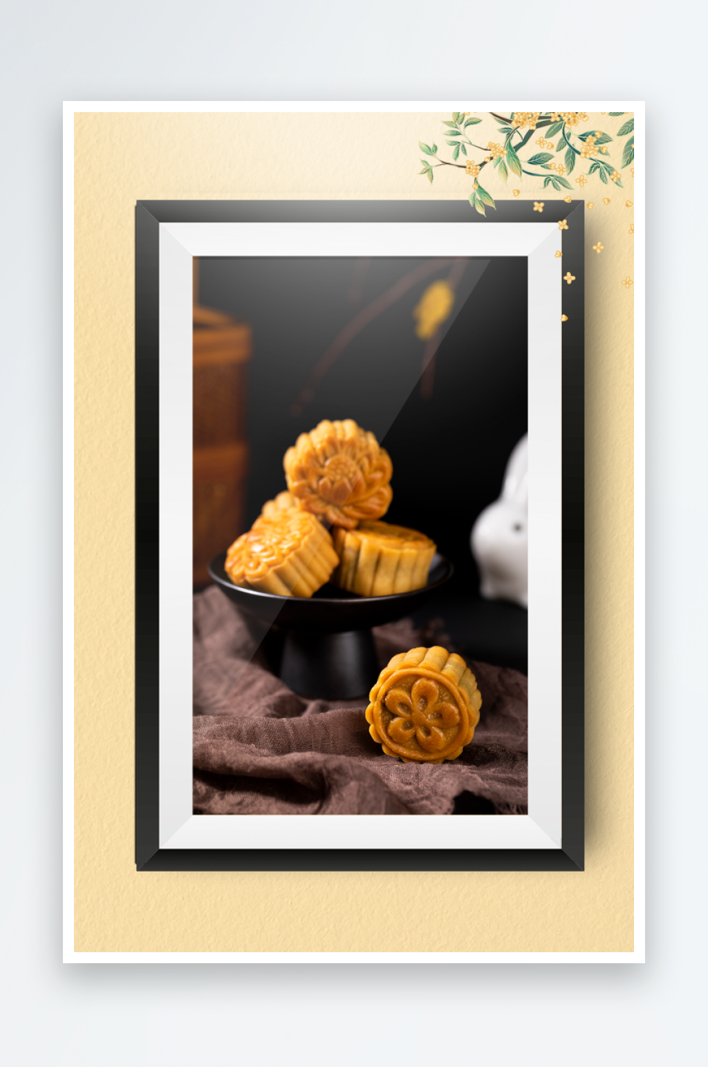 节日中秋节月饼装饰画素材